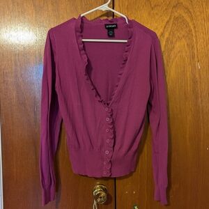 Lane Bryant Women's Purple Crop Cardigan Sweater EUC sz 14/16